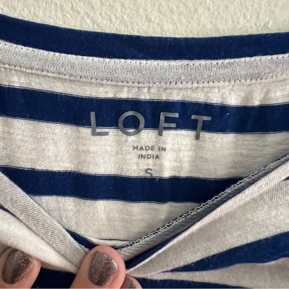LOFT Striped Merci Long Sleeve Tee, Size L - Picture 4 of 7